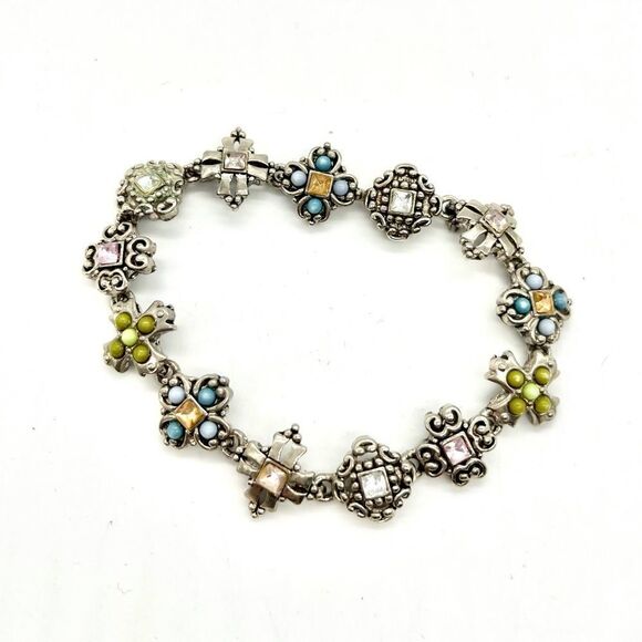 Silvertone Bracelet w/ Crystal accent - Picture 1 of 3